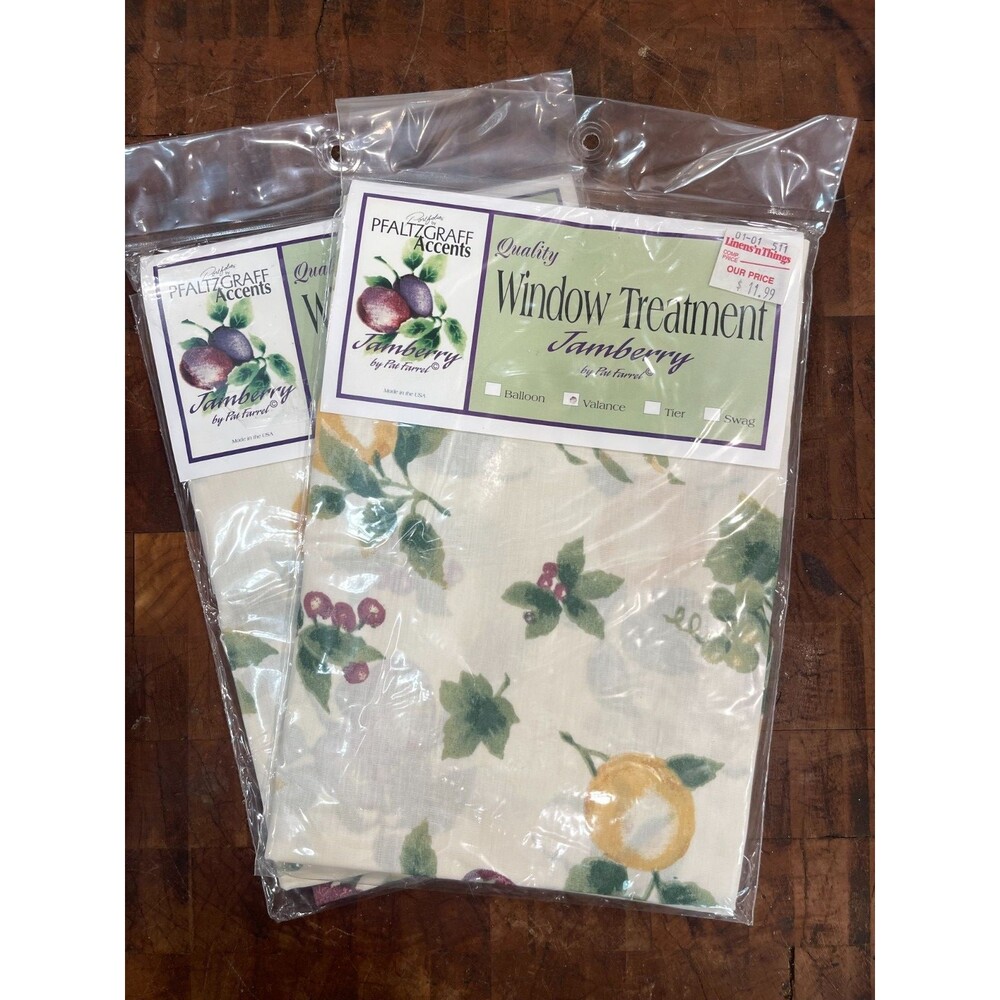 Pfaltzgraff Accents JAMBERRY  Valance + Swag NIP ~ Sealed Window Treatments NOS